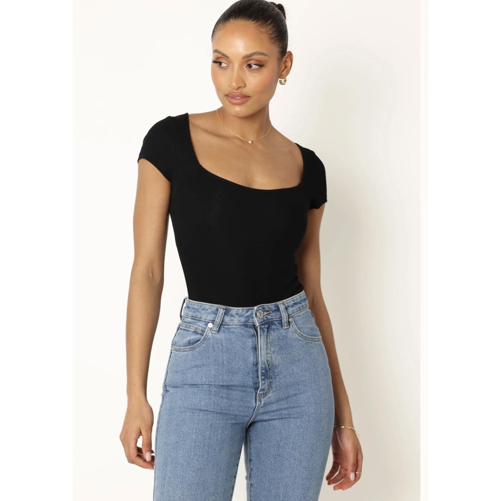 NWT Petal‎ & Pup Natalie Bodysuit in Black Women's Size Small